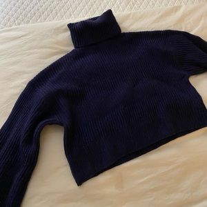 Navy All The Ways cropped turtleneck